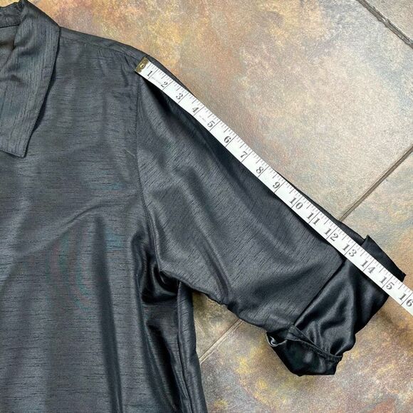 Caroline Rose Button Down 3/4 Sleeve Tunic Blouse - Picture 7 of 12